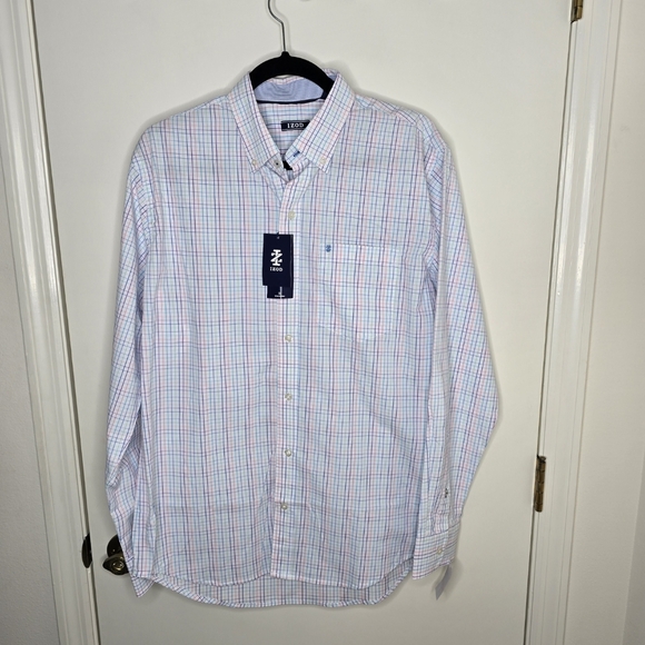 Izod Other - IZOD Men's White Colored Plaid Shirt NWT Medium